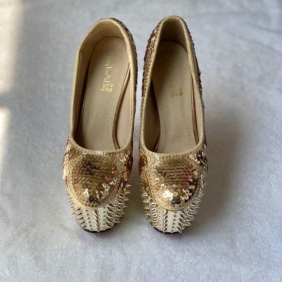 Women’s Sexy 6.5 DANCING STRIPPER HEELS inch gold high heels size 40 - Picture 3 of 8